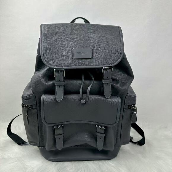 Coach Men's Sprint Backpack In Leather/Gunmetal/Graphite CT015 NWT - Picture 1 of 10